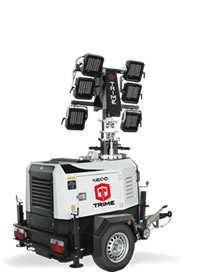 The Trime X-ECO LED lighting tower For Hire From Rawstone Hire Godstone, Surrey and Sevenoaks, Kent